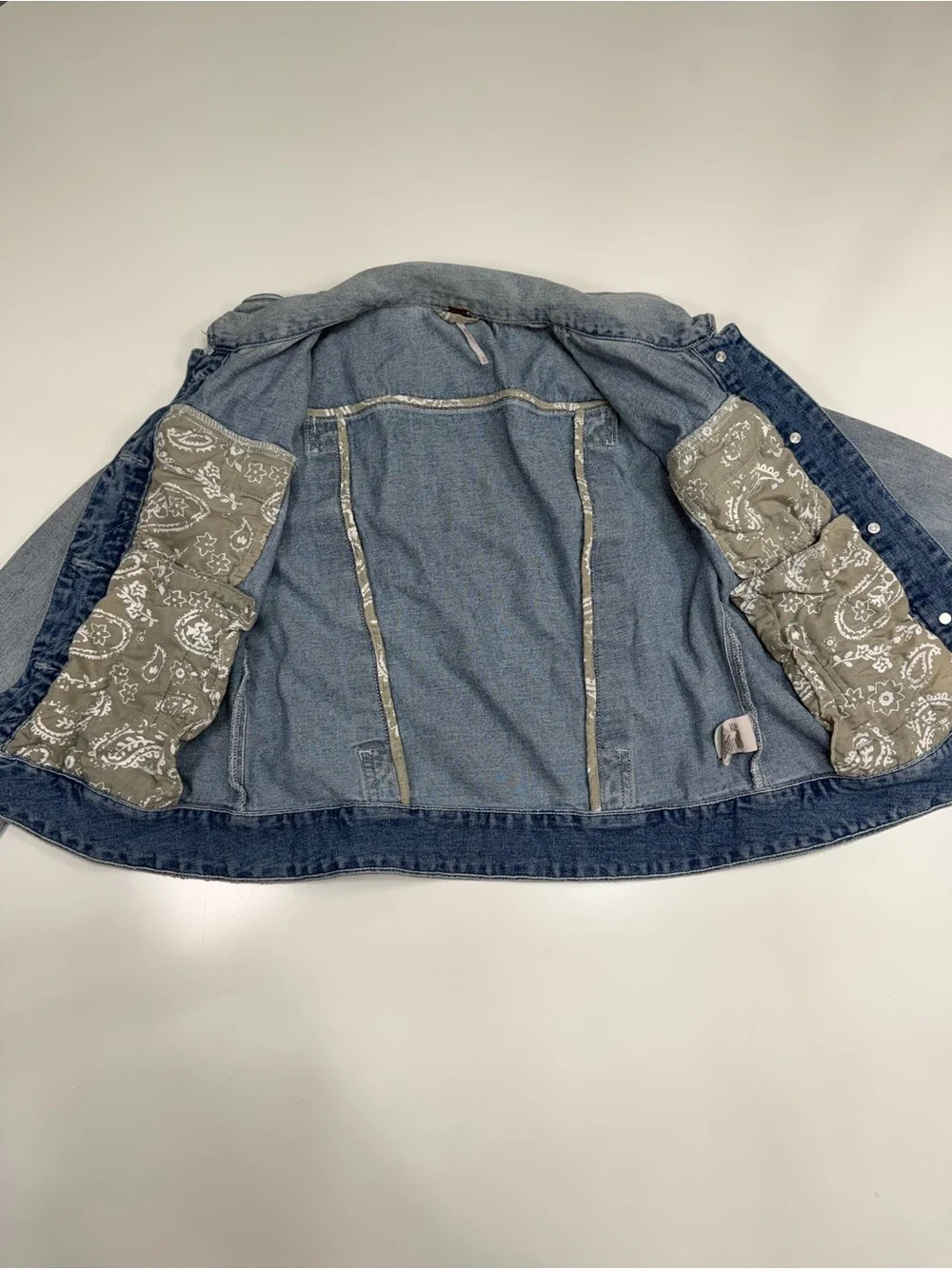 Free People Faded Light Blue Denim Jacket - Picture 5 of 10